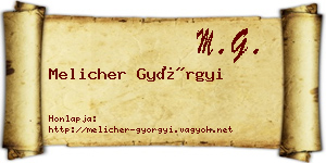 Melicher Györgyi névjegykártya